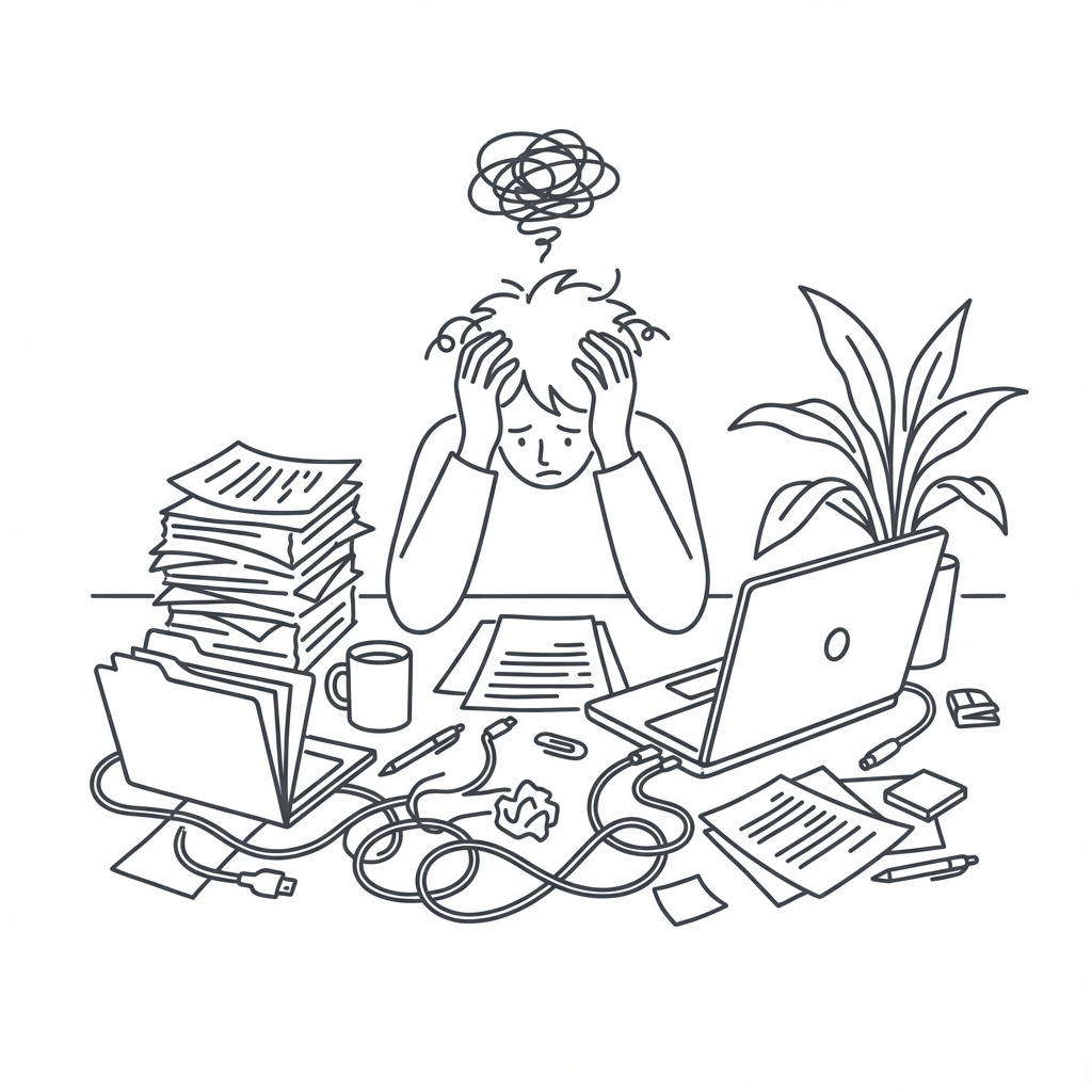 混乱した作業環境